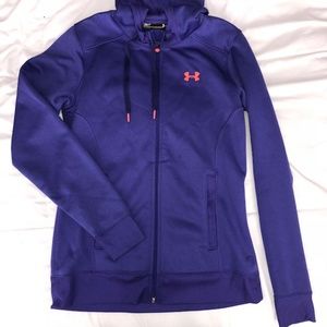 Purple Under Armour Zip Up Hoodie